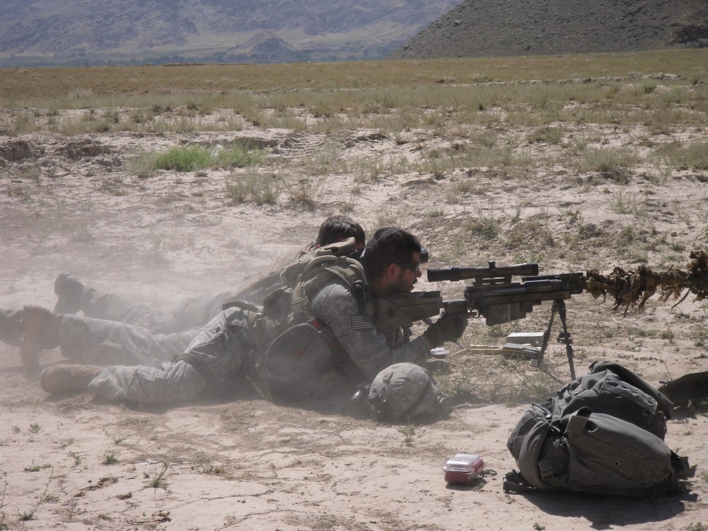 Firing a French PGM .50 sniper rifle