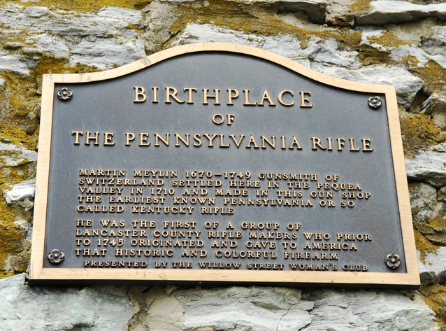 Birthplace of the Pennsylvania Rifle plaque.