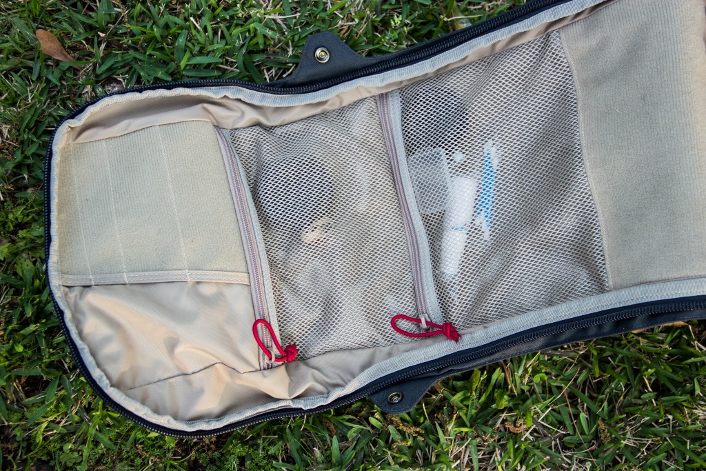 Zippered pockets inside flap