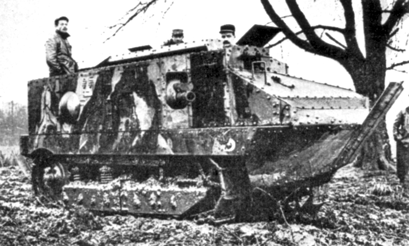 The WWI Schneider tank, one of the earliest French armored vehicle efforts. 