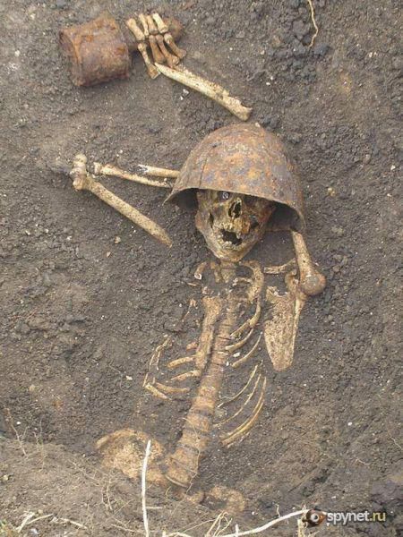 Occupational hazard of attacking a tank with a grenade. Commie or not, much respect to you, comrade.