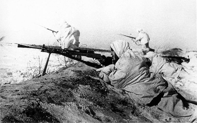Russian and German locked in close combat during a bitterly cold winter on the Eastern Front. 