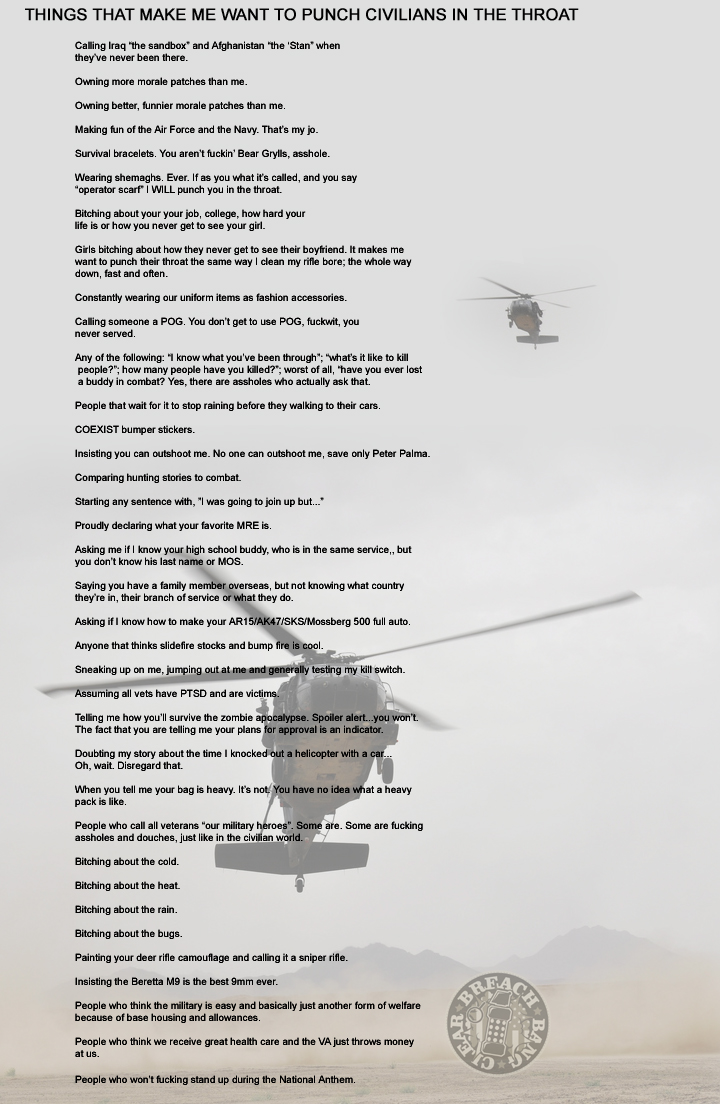 Things That Make Us Want to Punch Civilians in the Throat