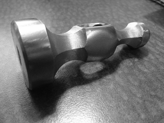 Faram Forge - chasing hammer under construction
