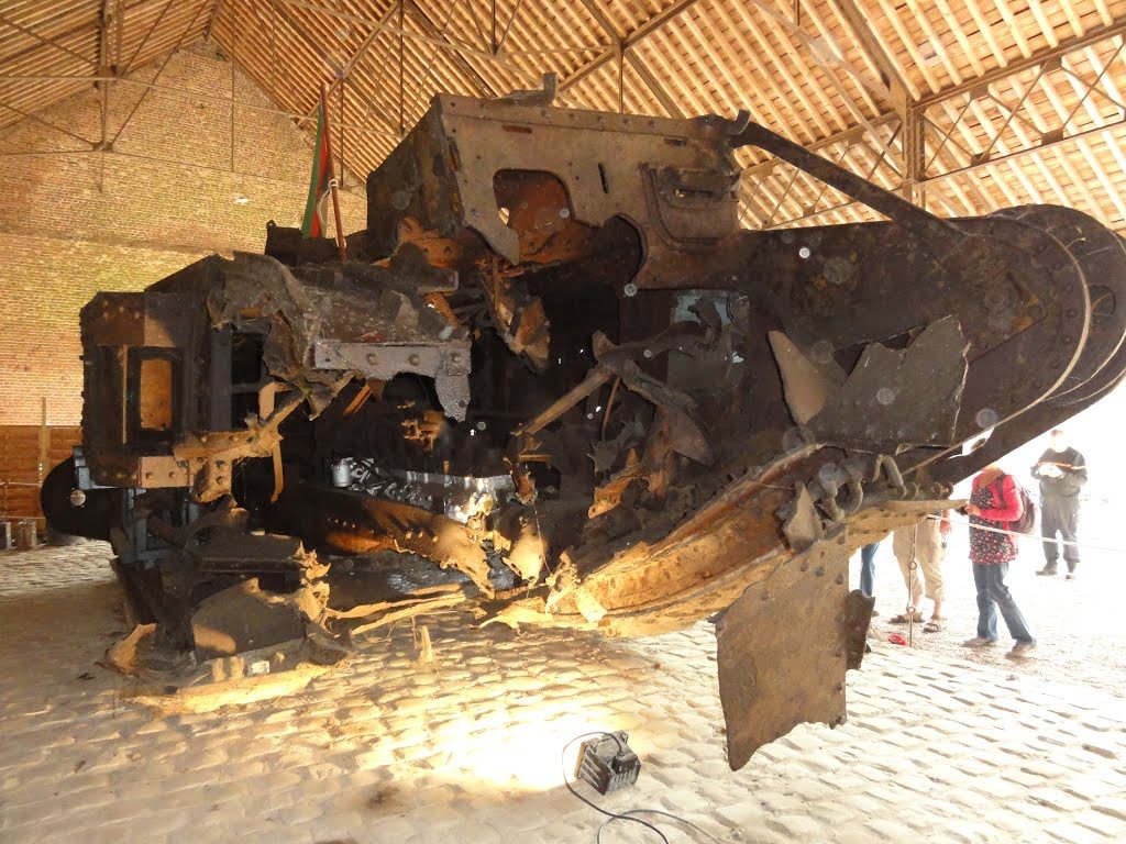 British WWI tank buried near Flesquieres, France. 