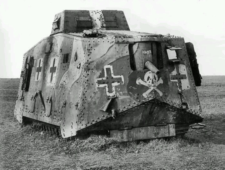 The German AV7 WWI tank - a terrible machine, with little impact on WWI. Many lessons were learned, however, and put to use by the Germans in WWII. 