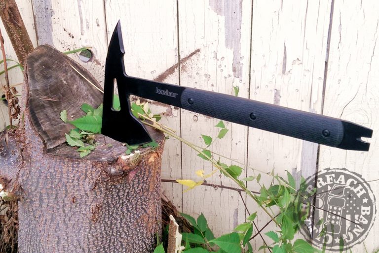 Kershaw Siege Tomahawk in a tree stump