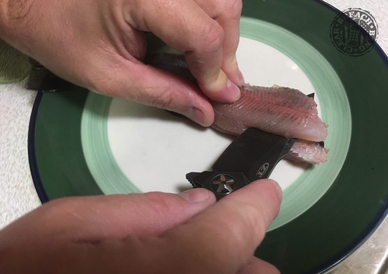 Fileting a fish using the ZT knife.