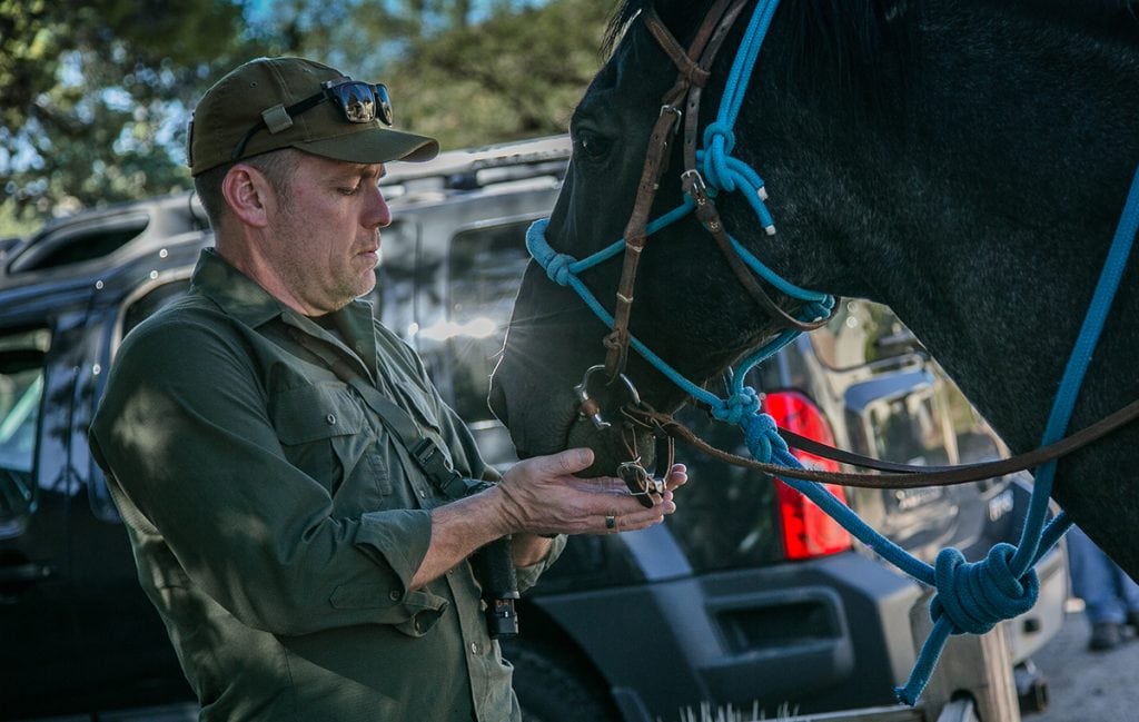 David Reeder with a horse