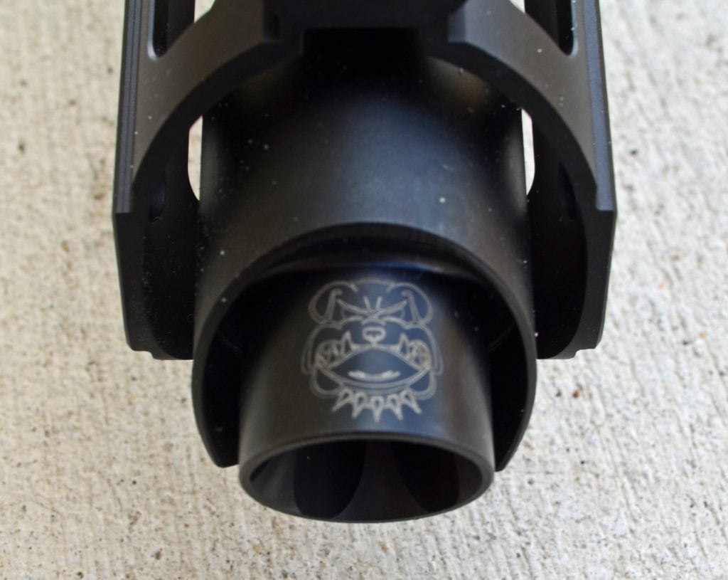 Close up of the Hardened Arms logo on the LMC