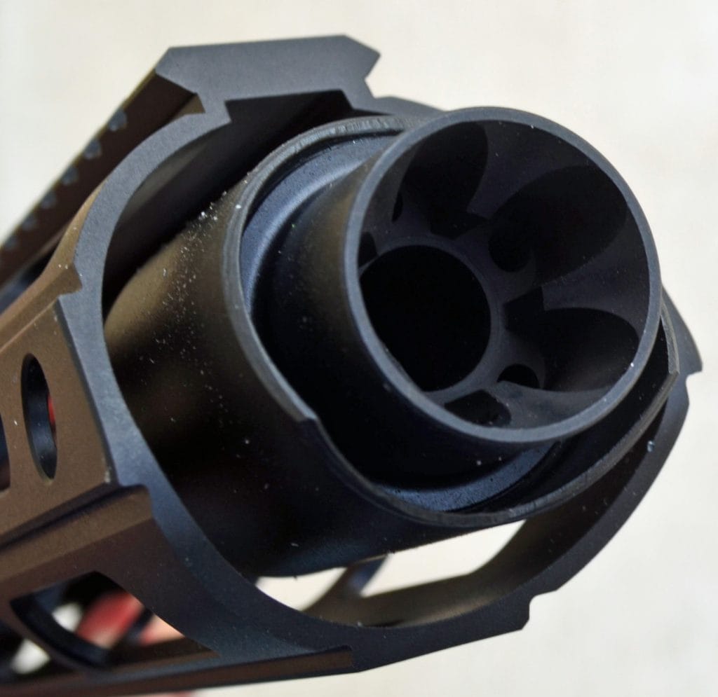 Close up of the Muzzle Compensator