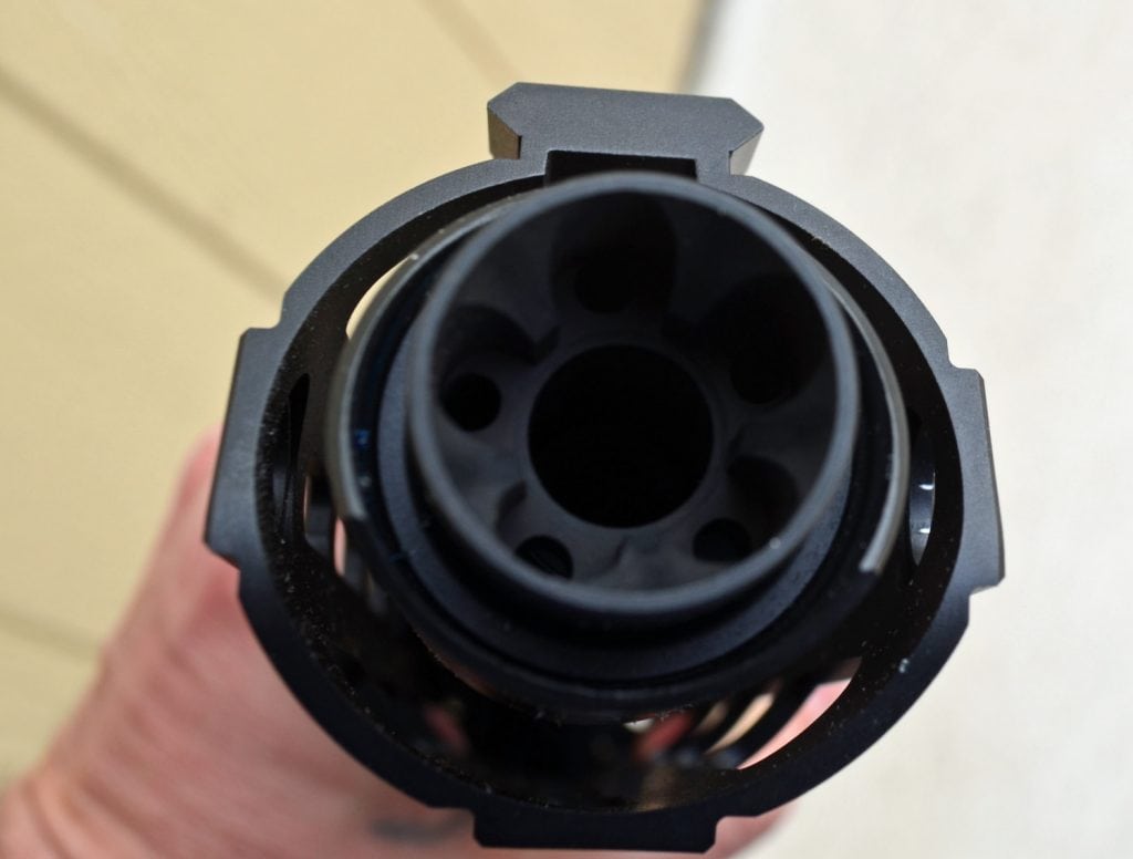 Front of the Hardened Arms Muzzle Compensator
