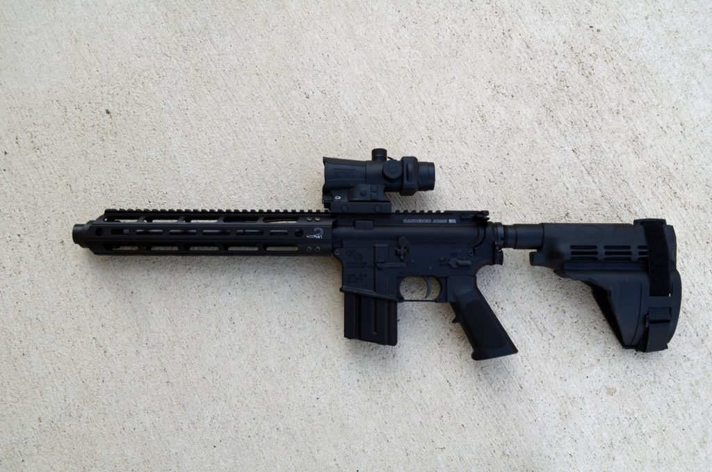 View of the full comp set up on the firearm.
