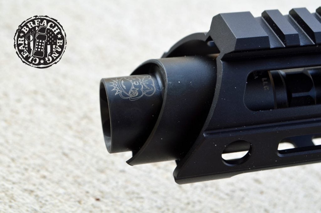 Side view of the Hardened Arms Citadel Linear Muzzle Compensator