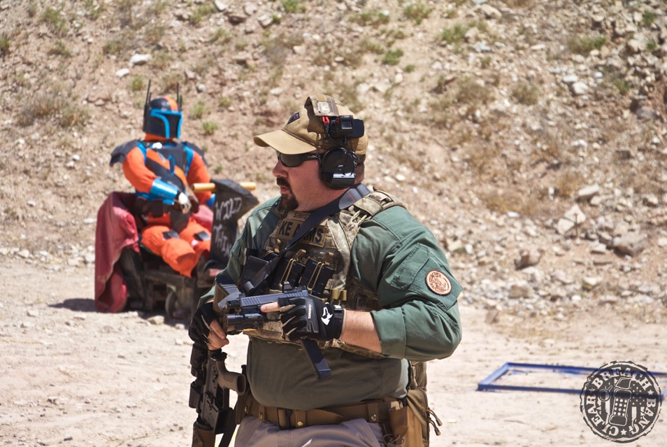 Close up of Russell Phagan focused on the competition.
