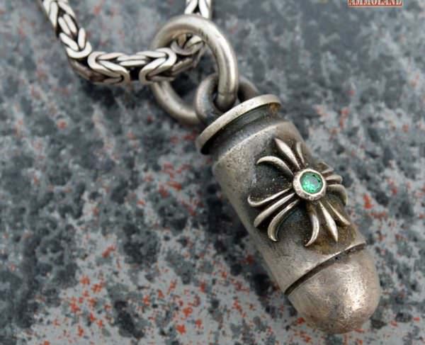 Steel Flame Bullet Pendant