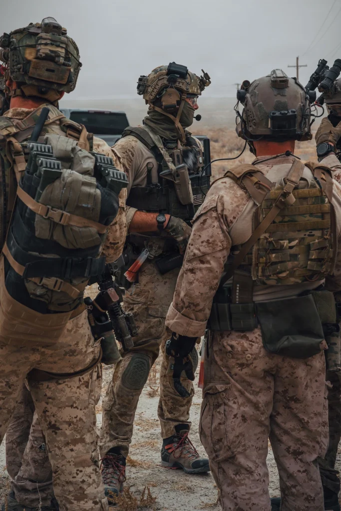 Gunfighters visualizing training scenarios to build a combat mindset during mental rehearsal. These are Marine Raiders about to walk through a rehearsal of concept during mountainous terrain movement training. (USMC photo by Lance Cpl. Jared Saul)