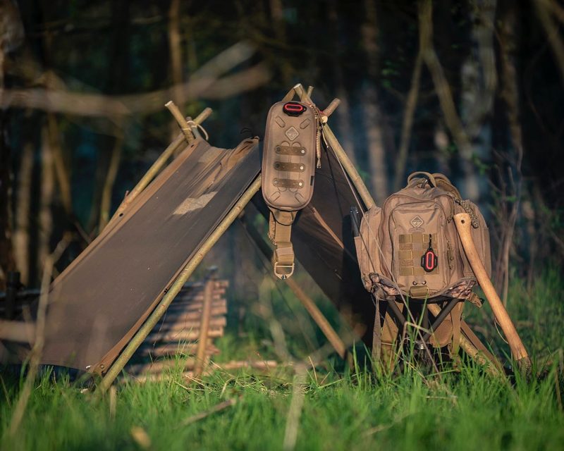 Hazard 4 Poncho Villa Tactical Poncho in use as a tent. 