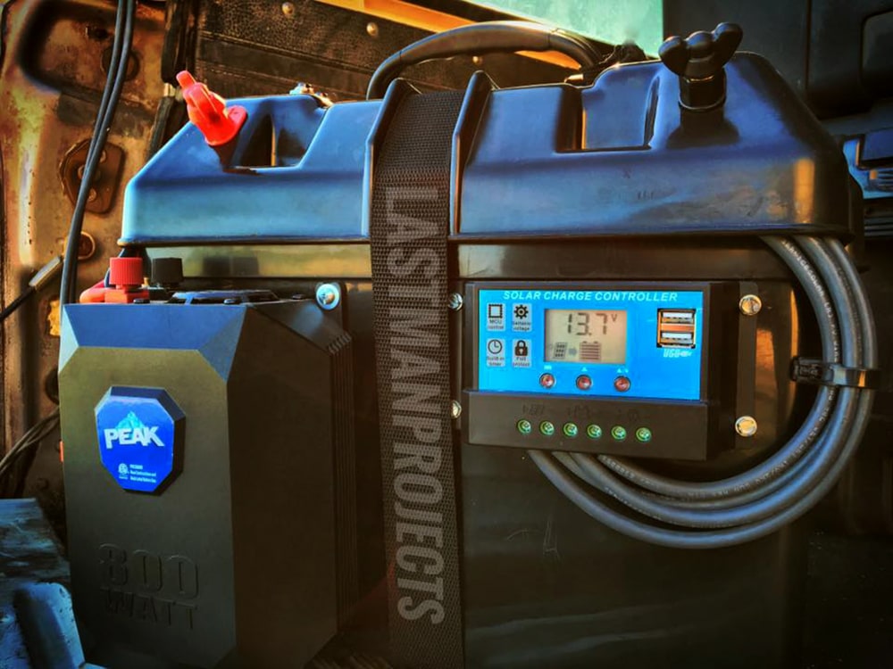 Image of bug out power pack, solar battery tech