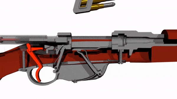 Steyr M95 Mannlicher M1895 Action Illustration by BA Animations