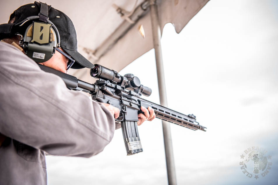 Andrew Ha using the Geissele at SHOT Show 2020 Range Day.