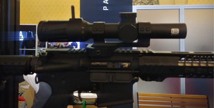 Here's the EOTECH Vudu 1-8x24SFP Scope on display at the booth.