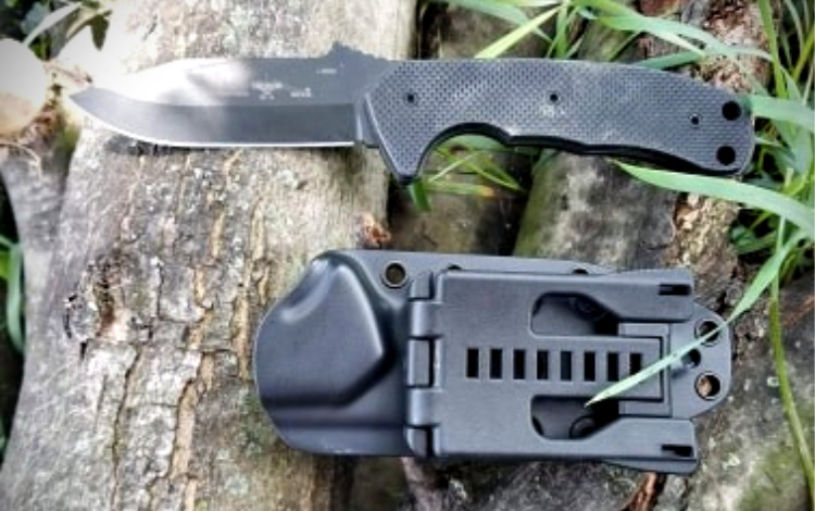 Emerson PUK and sheath back showing removable Tek-Lok.