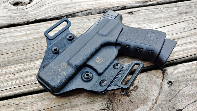 The Covert OWB is versatile and allows you to carry an optics-enhanced Glock 19, to adjust the cant, and to adjust the holster’s passive retention.