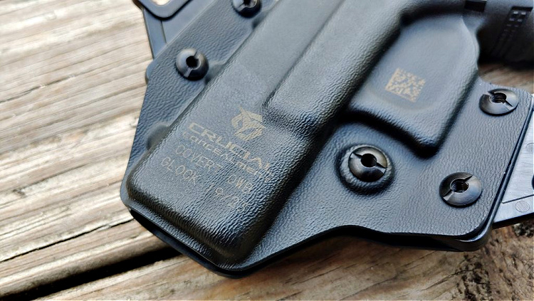 The Covert OWB is versatile and allows you to carry an optics-enhanced Glock 19, to adjust the cant, and to adjust the holster’s passive retention.