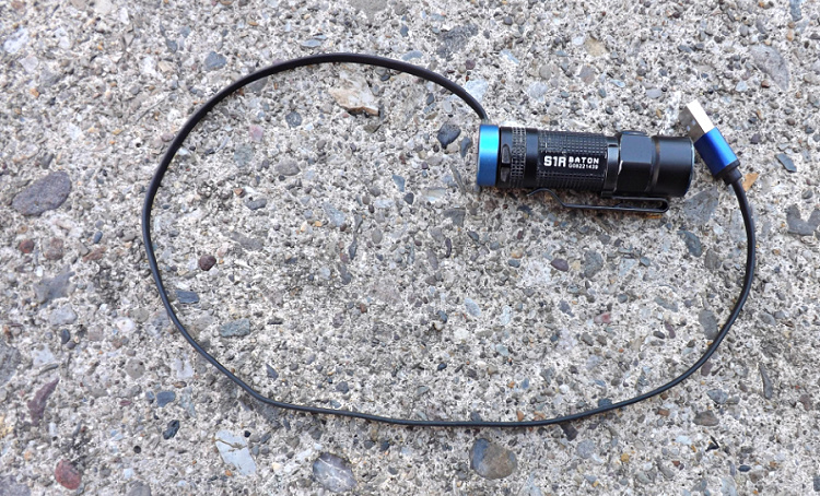 Olight S1R Baton flashlight recharging cable.