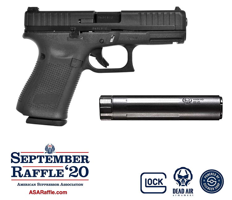 Glock 44 .22LR and suppressor in ASA 2020 raffle.
