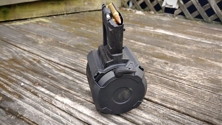 Magpul D-50 drum magazine.