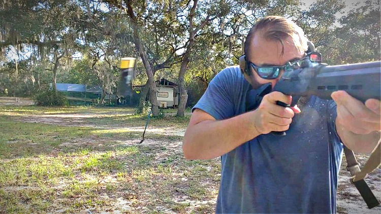 Travis Pike shooting Hornady Black.