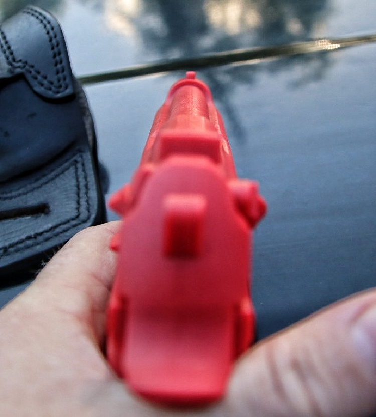 Beretta M9 red gun rear sight picture.