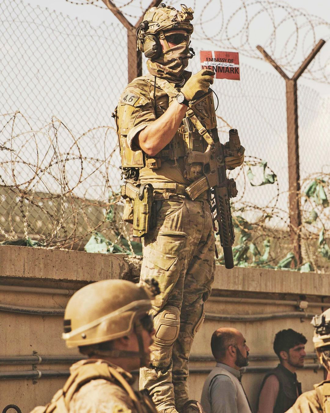 Danish SOF troops recovering Denmark embassy personnel during the evacuation of Kabul Intl Airport