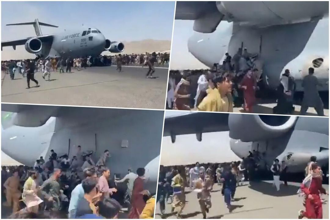 Chaos at HKIA during the Kabul Airlift