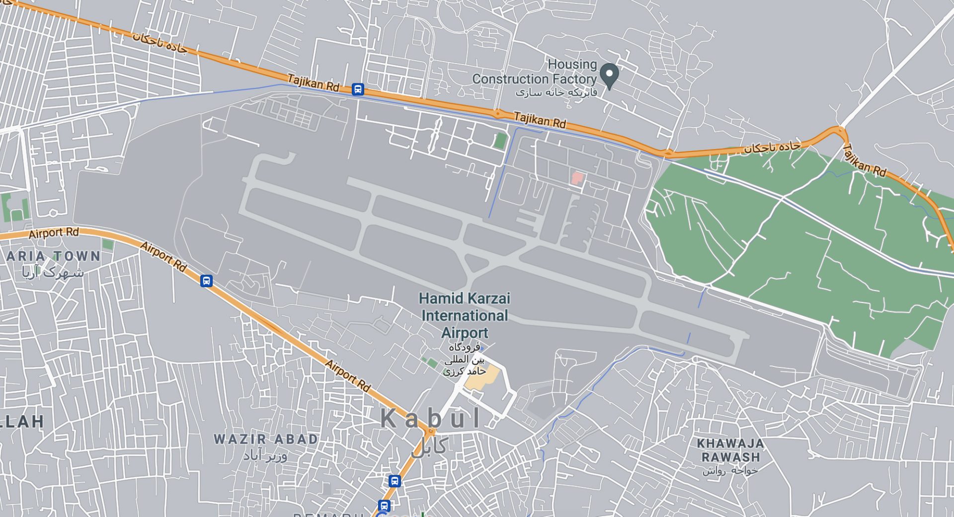 They layout of Kabul Intl Airport