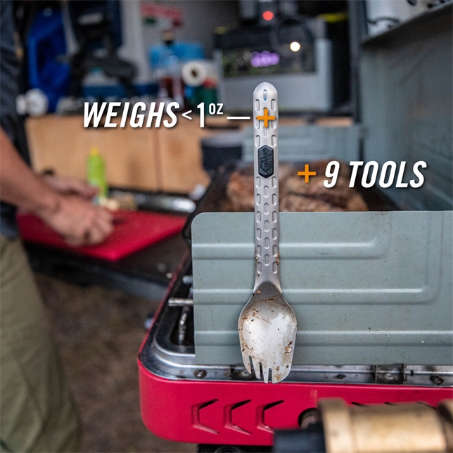 Gerber's Devour multi-function camp spork. 