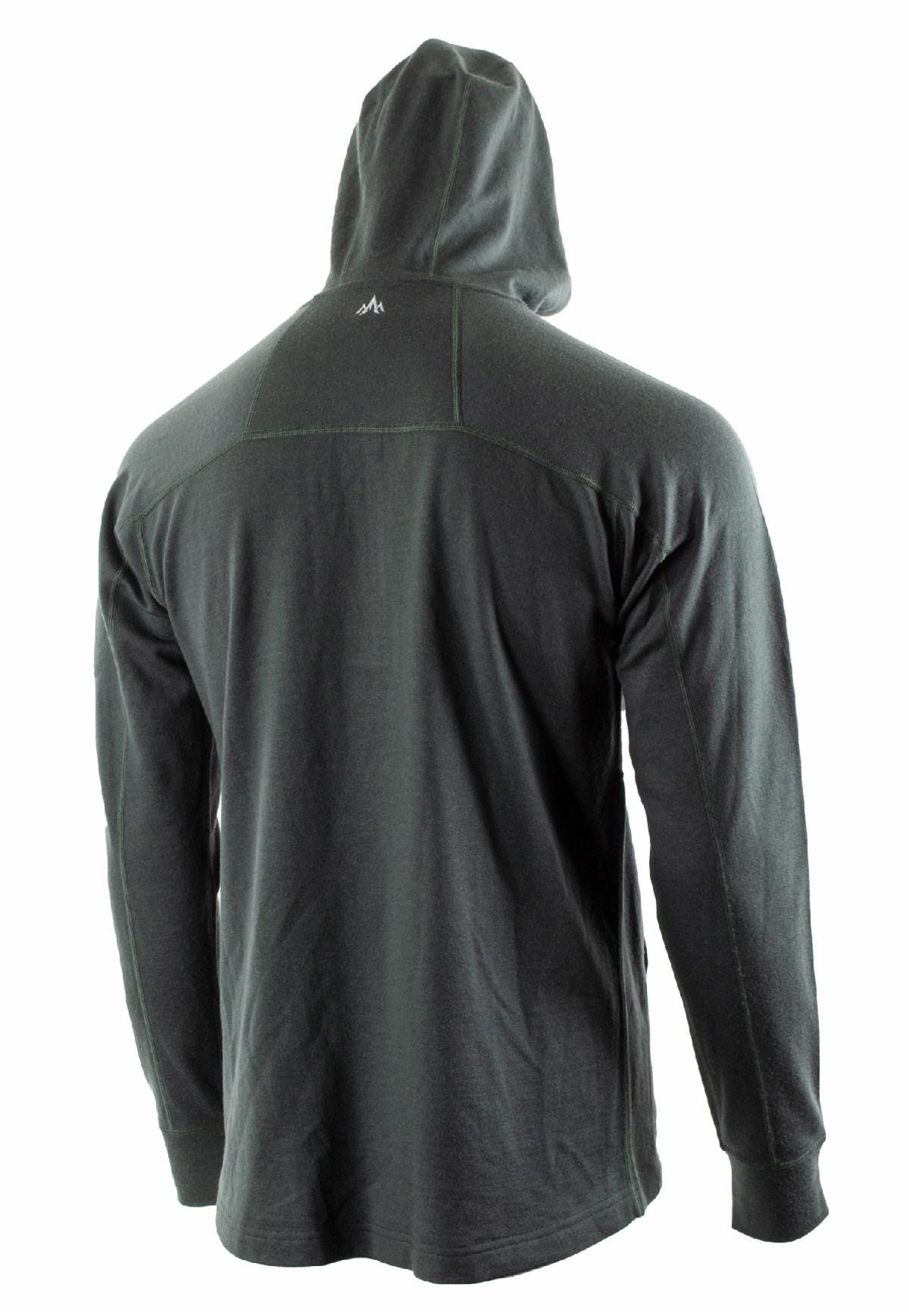 Gunnison Merino wool hoodie, back side