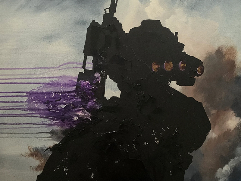 "Tool of War" painting by Invader Girl