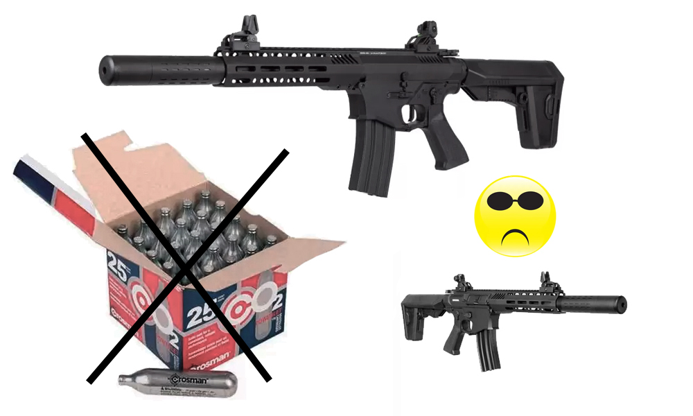 Barra Air Guns 400e: automatic BB guns traditionally use CO2