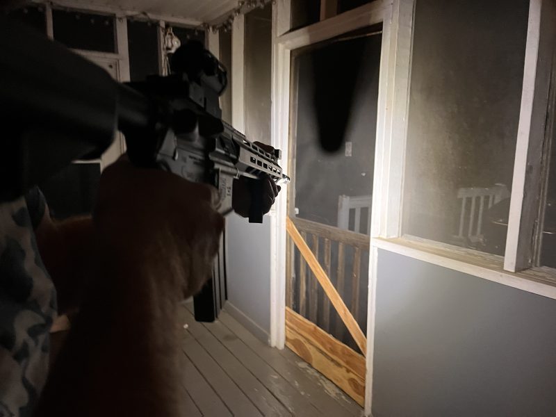 searching close quarters with Viridian Grip light