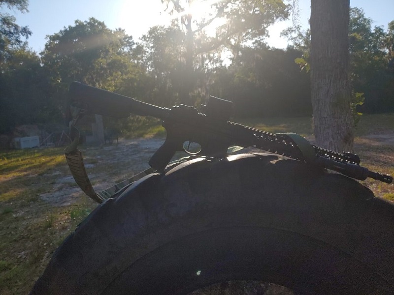Rifle shown on the range for rifle quals.