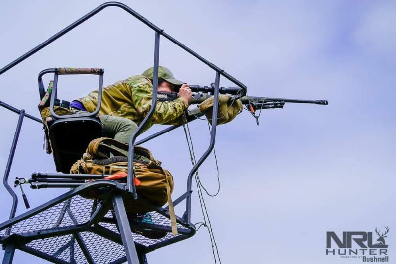shooting a nrl hunter match on a deer stand