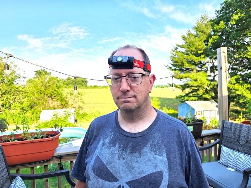 Jim Davis wearing Fenix headlamp