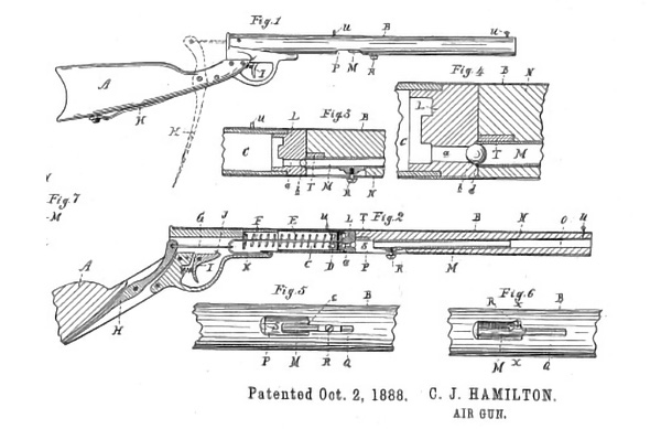 Early air rifle patent that helped pave the way for the name "Daisy." 