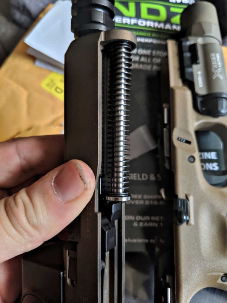 The 13 lbs. guide rod spring kit from NDZ Performance.