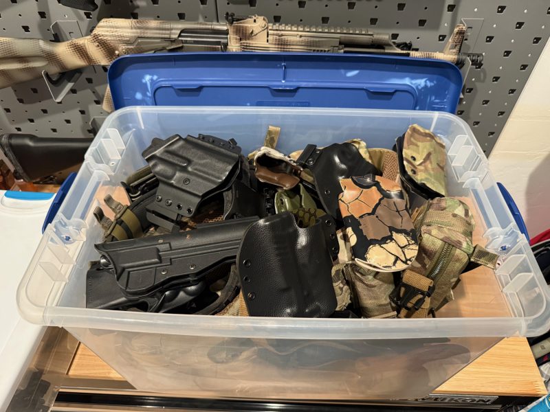 Holsters and other soft gear very much not organized.