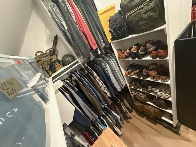 The rest of the gun room closet. Cool guy gear and shoes.