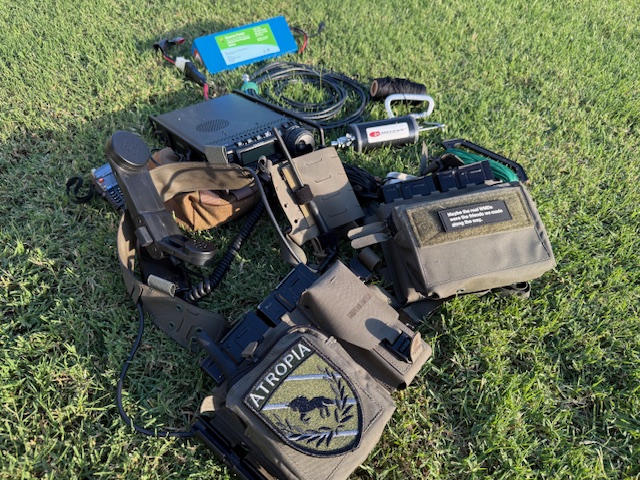 Split Chest Rig with an array of field radios